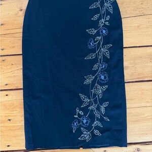 Tailor B. Moss Midnight Blue Floral Pencil Skirt